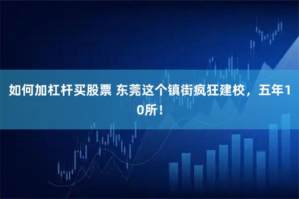 如何加杠杆买股票 东莞这个镇街疯狂建校，五年10所！