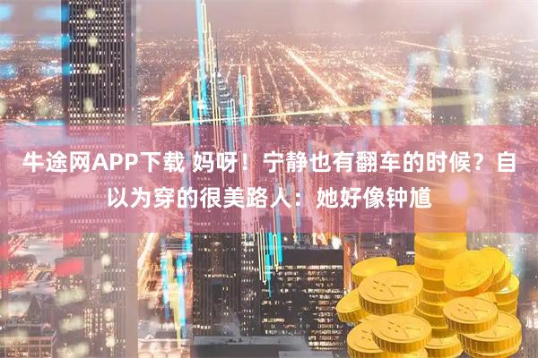 牛途网APP下载 妈呀！宁静也有翻车的时候？自以为穿的很美路人：她好像钟馗